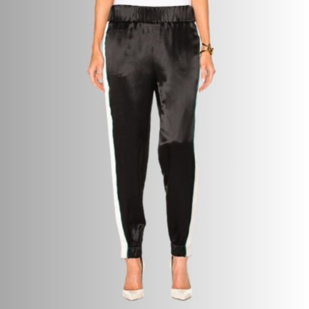 Victoria Victoria Beckham side stripe slim fit track pants black women's size 4